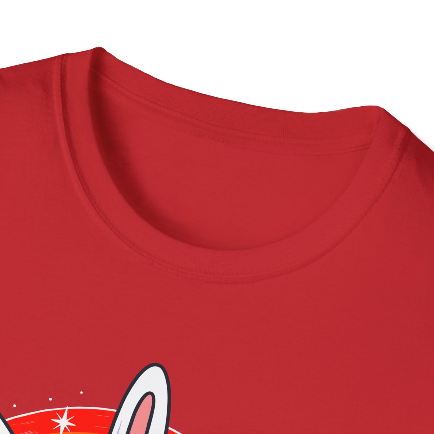 Rainbow Rabbit Cool Vibes Unisex T-Shirt, Fun Gift for Animal Lovers, Perfect for Parties, Birthdays, and Everyday Wear