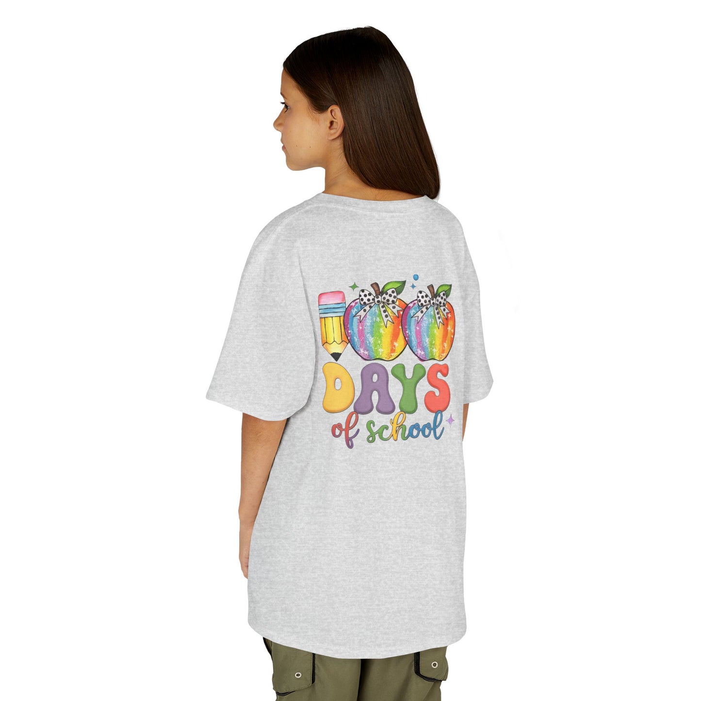Colorful 100 Days of School Kids Tee, Fun T-Shirt, Back to School, Teacher Gift, Rainbow Design, Kid's Clothing