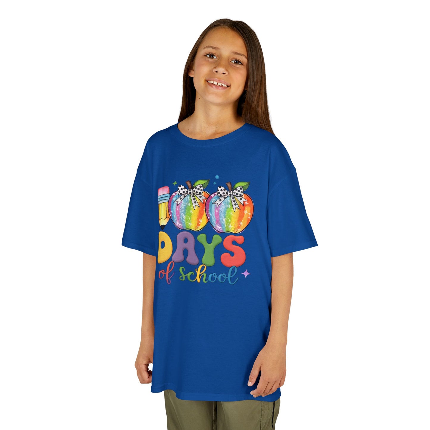 Colorful 100 Days of School Kids Tee, Fun T-Shirt, Back to School, Teacher Gift, Rainbow Design, Kid's Clothing