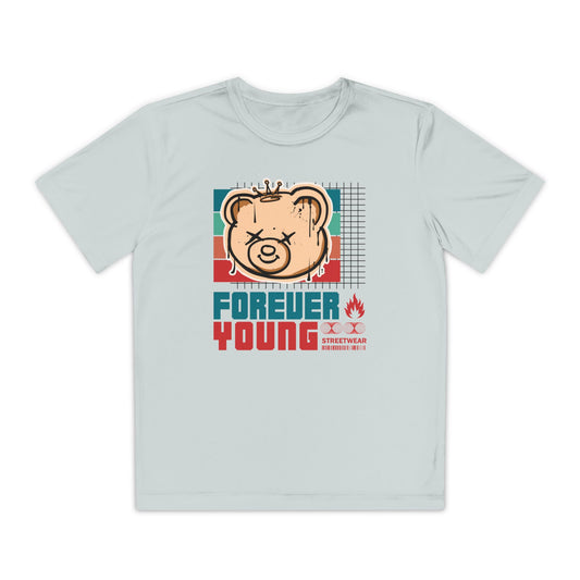 Forever Young Youth Tee - Trendy Cotton T-Shirt for Kids, Perfect for Birthdays, Parties, Sports Events, Gifts, Casual Wear Silver