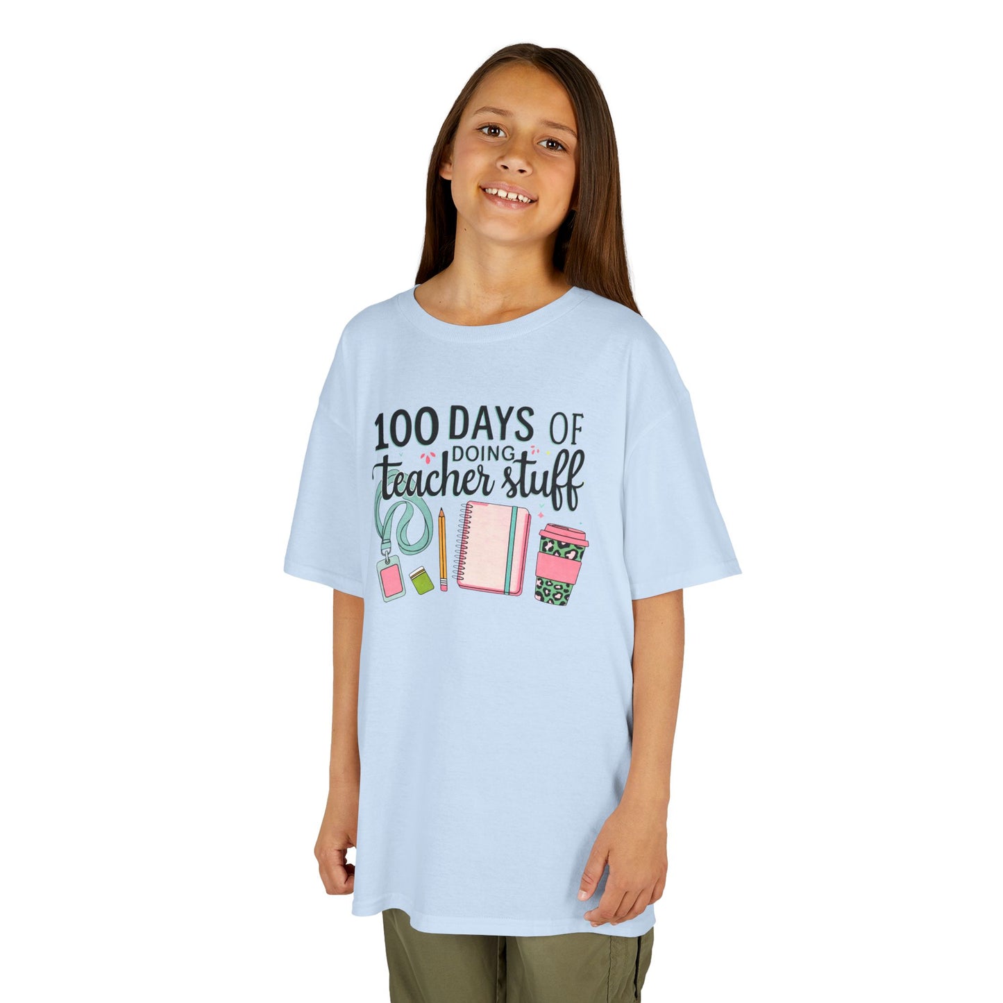 Teacher Appreciation Kids Tee, 100 Days of Teacher Stuff Shirt, School Spirit Tee, Gift for Future Educators, Kids' Classroom Apparel