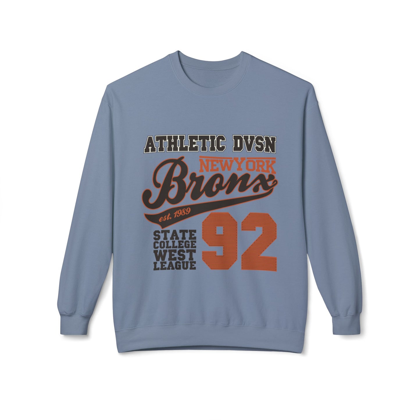 Vintage Athletic Crewneck Sweatshirt, Casual Pullover, Retro Style, Cozy Loungewear, Gift for Him/Her, Sports Fan Apparel Stone Blue