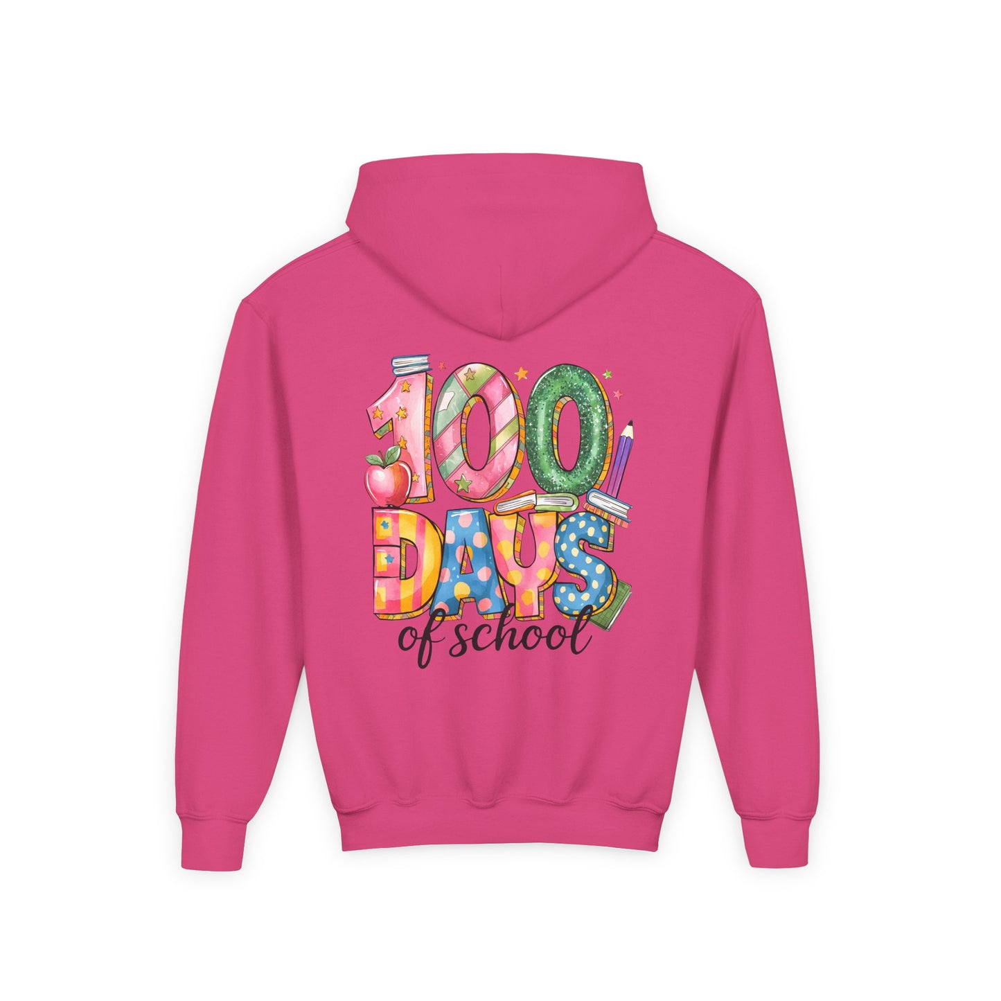 100 Days of School Youth Hoodie, Celebrate Achievement Sweatshirt, Fun Kids Apparel, School Milestone Gift, Classroom Celebration Wear