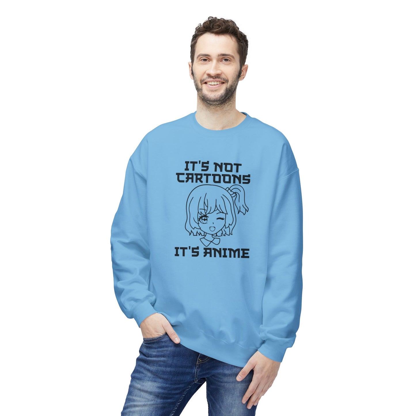 Anime Sweatshirt - It's Not Cartoons, Gift for Anime Fans, Casual Wear, Cozy Hoodie Alternative, Perfect for Conventions
