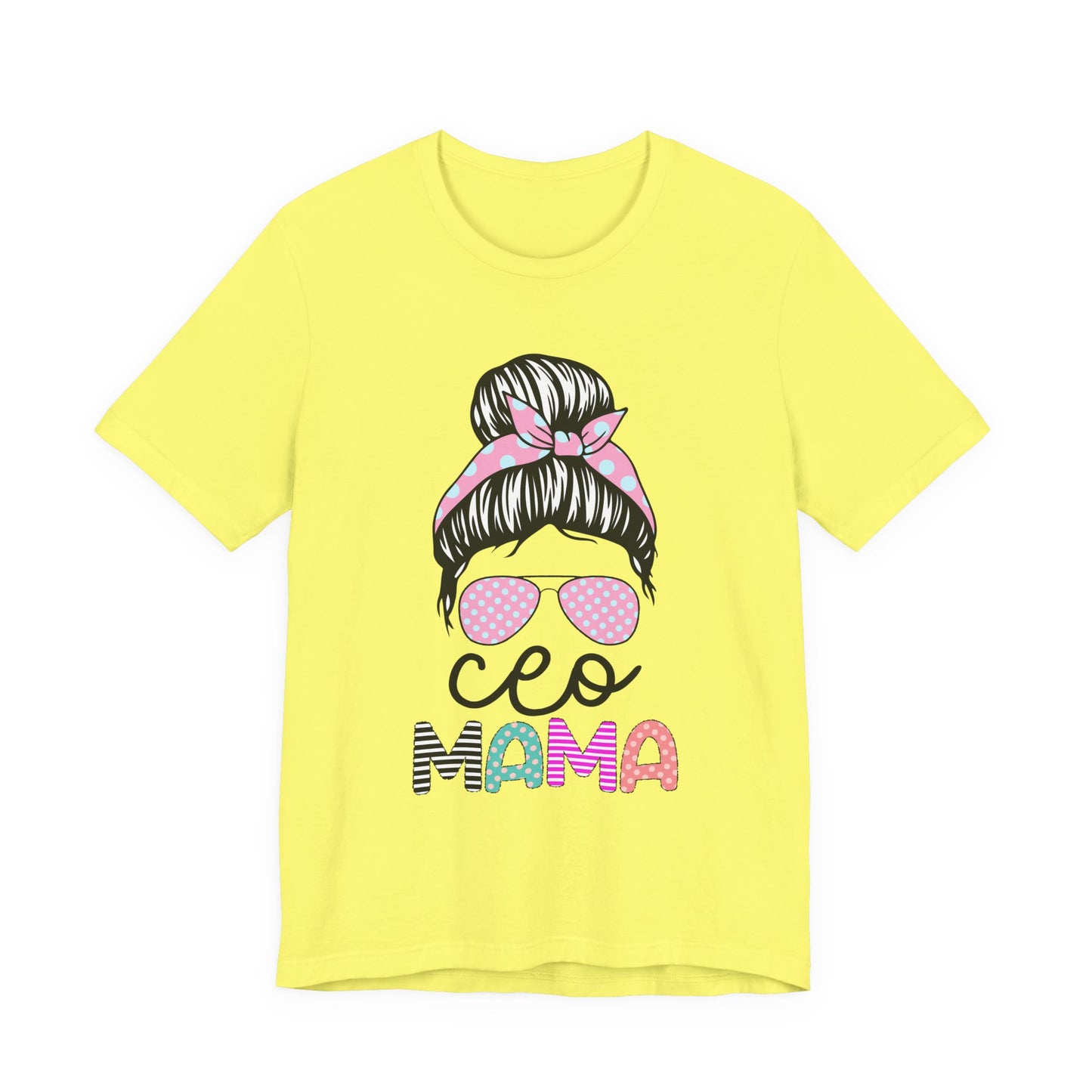 CEO Mama Graphic Tee, Unisex T-Shirt for Moms, Gift for New Mothers, Casual Summer Top, Fun Parenting Apparel, Mother's Day Gift Yellow