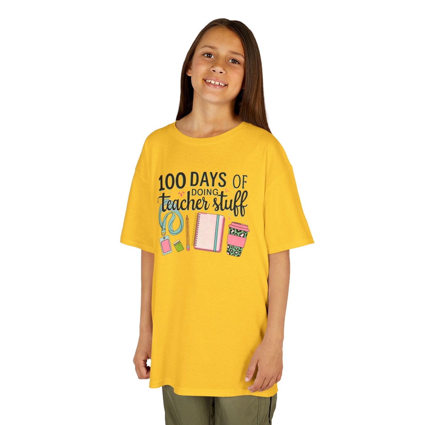 Teacher Appreciation Kids Tee, 100 Days of Teacher Stuff Shirt, School Spirit Tee, Gift for Future Educators, Kids' Classroom Apparel