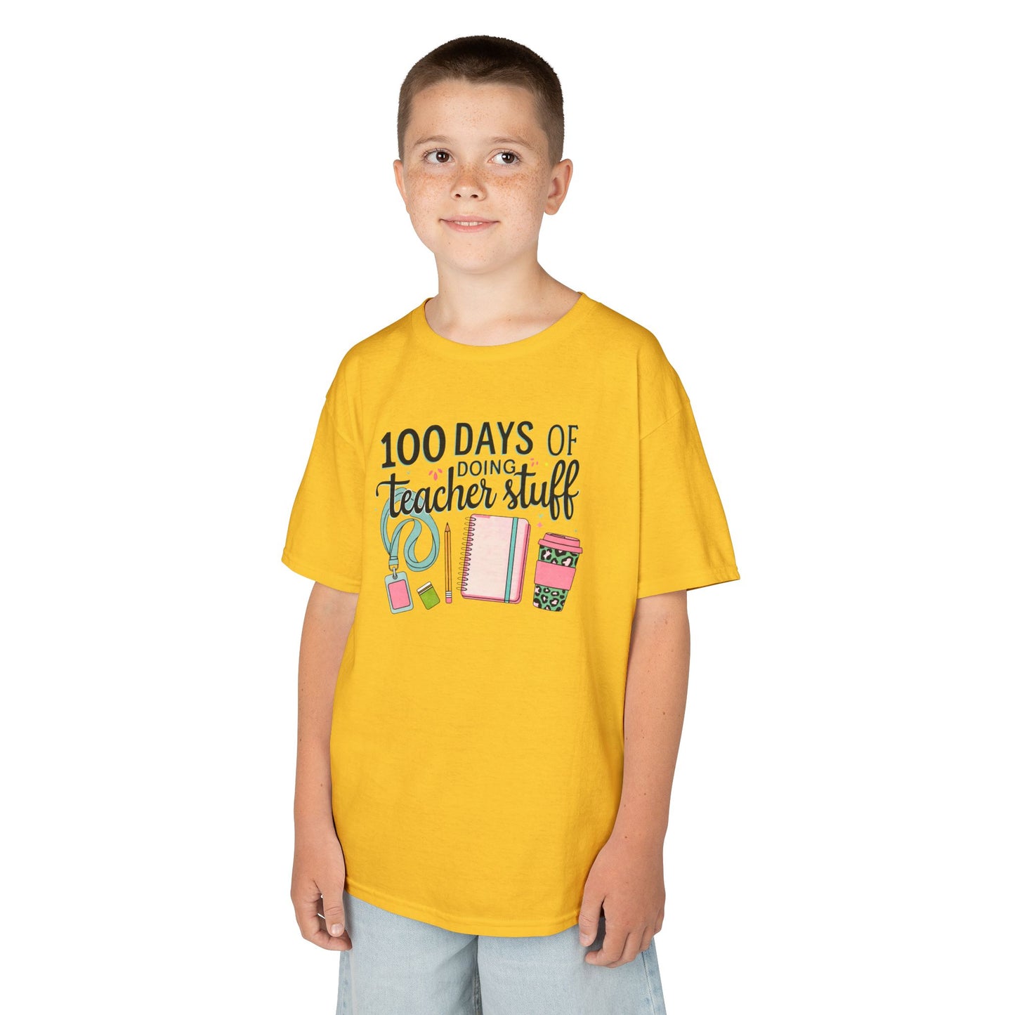 Teacher Appreciation Kids Tee, 100 Days of Teacher Stuff Shirt, School Spirit Tee, Gift for Future Educators, Kids' Classroom Apparel