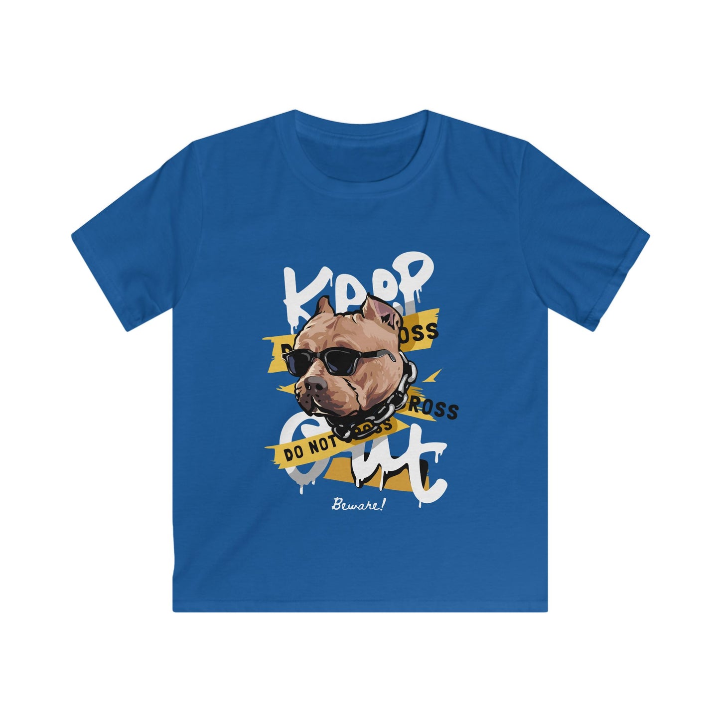 Cool Dog Graphic Tee, Kids Softstyle Tee, Fun Gift for Dog Lovers, Birthday Shirt, Unique Pet Lover Shirt Royal