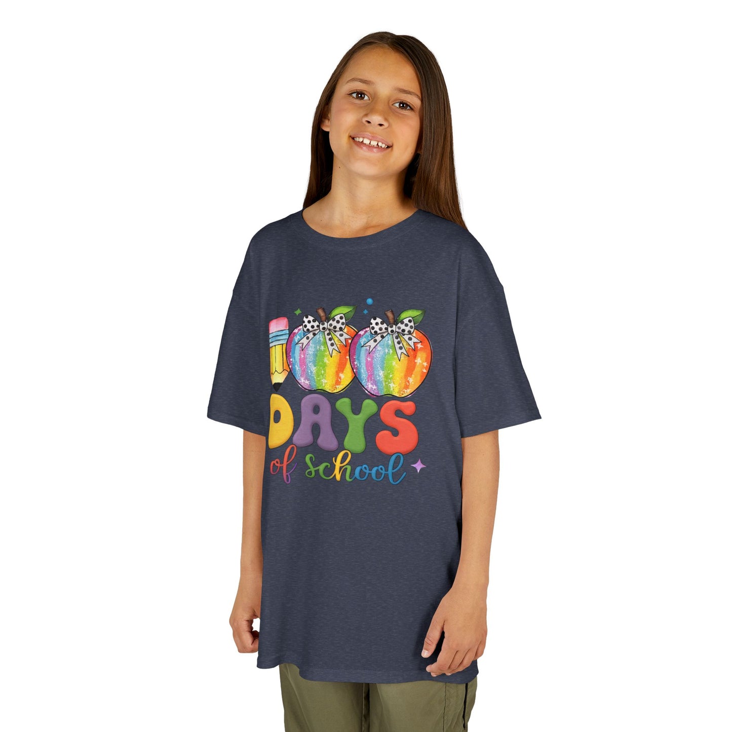 Colorful 100 Days of School Kids Tee, Fun T-Shirt, Back to School, Teacher Gift, Rainbow Design, Kid's Clothing