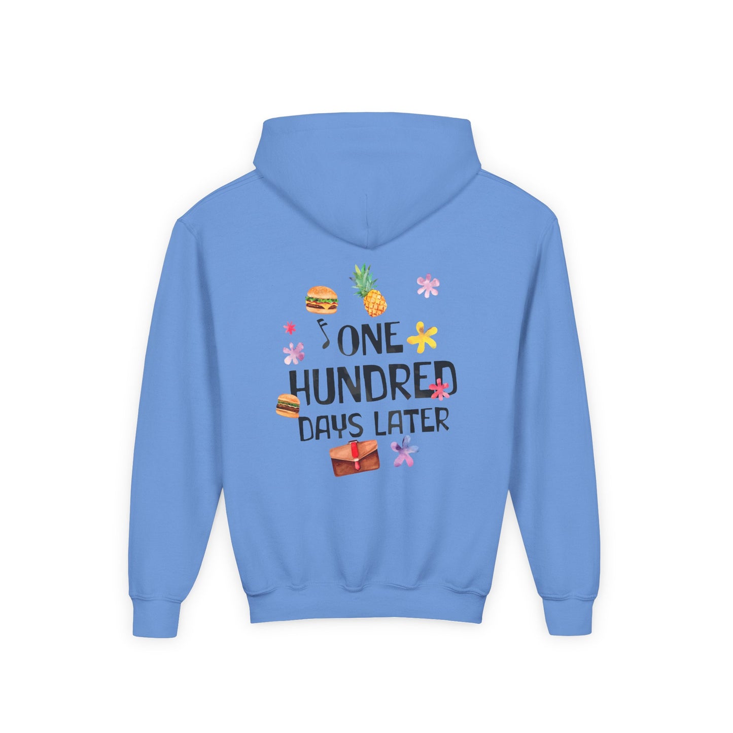 One Hundred Days Later Youth Hoodie, Fun Sweater for Kids, Cozy Gift for Birthdays, Celebrations, and Comfy Days