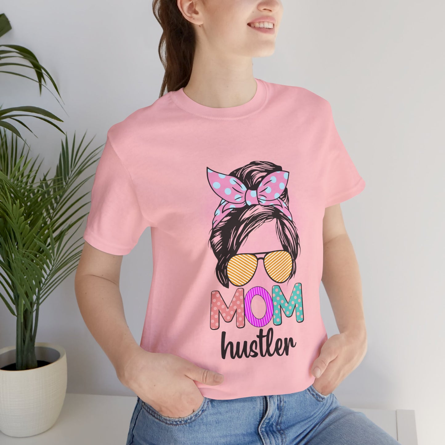 Mom Hustler Graphic Tee, Trendy Shirt for Moms, Mother's Day Gift, Motivational Tee, Casual Wear
