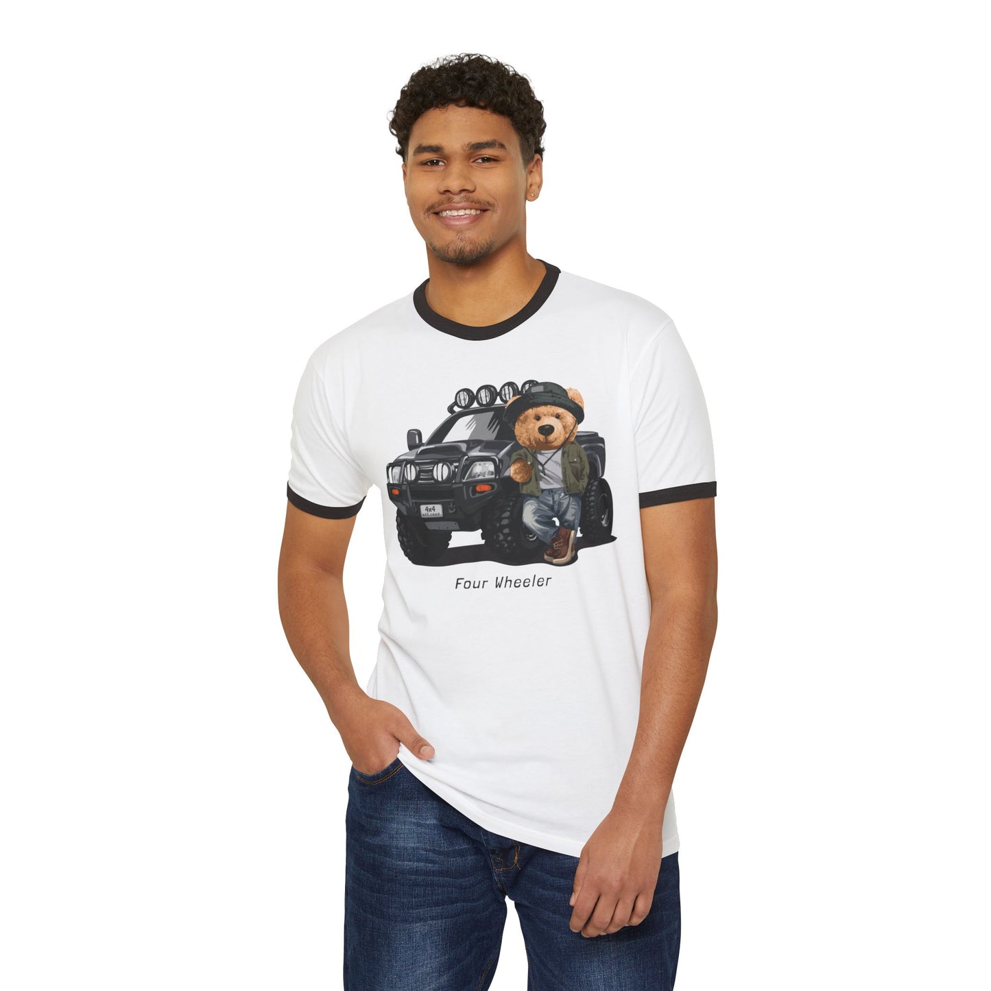 Adventure Bear Ringer T-Shirt | Casual Wear, Gifts for Kids & Teens, Outdoor Enthusiasts, Cute Graphic Tee, Birthday Present