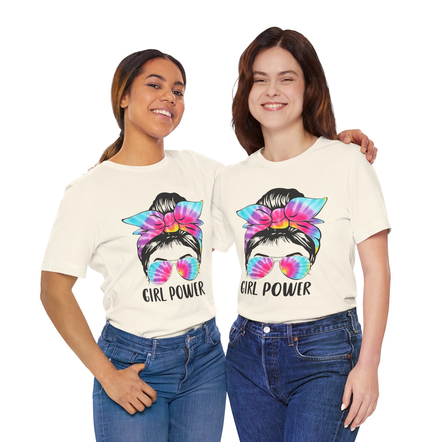 Girl Power Tie-Dye Tee, Unisex Short Sleeve Shirt, Feminist Apparel, Gift for Her, Casual Everyday Wear, Birthday Present