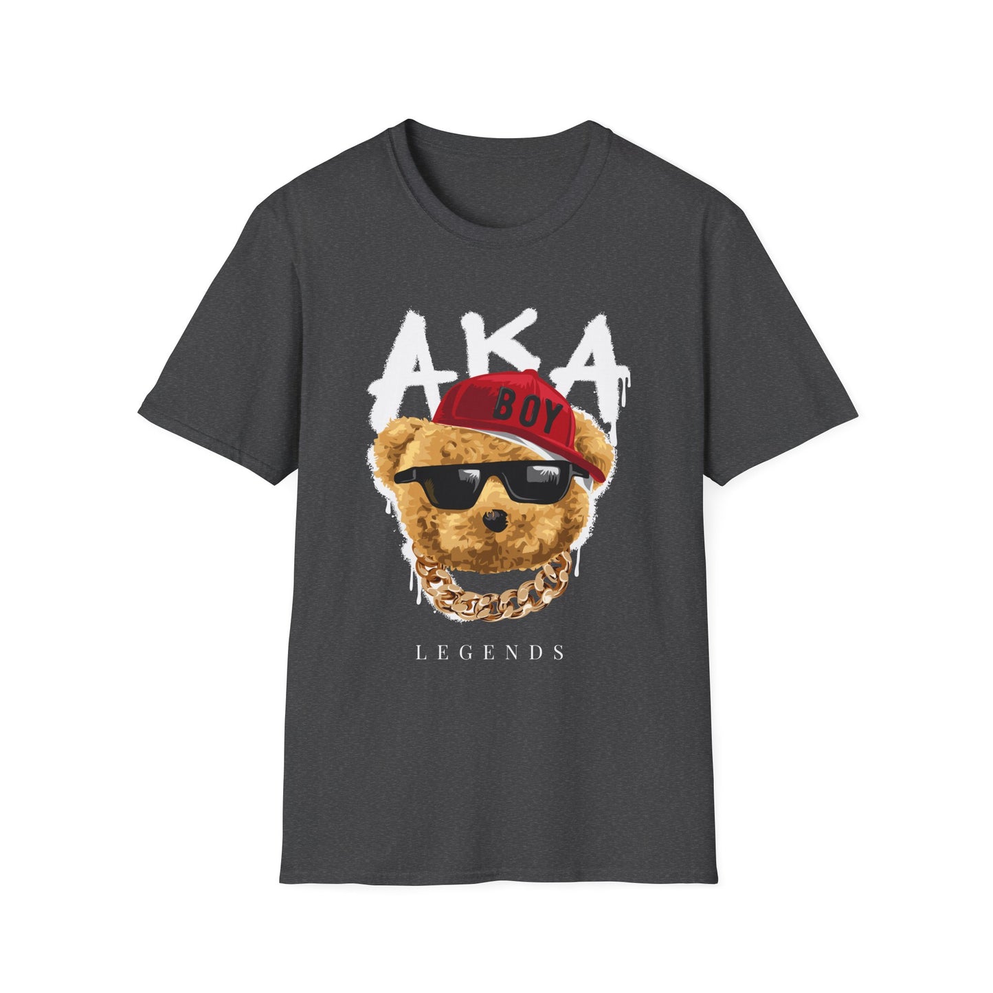 Trendy Graphic Tee: AKA Legends T-Shirt for Casual Wear, Gift for Bear Lovers, Stylish Summer Essential, Unisex Soft Tee Dark Heather
