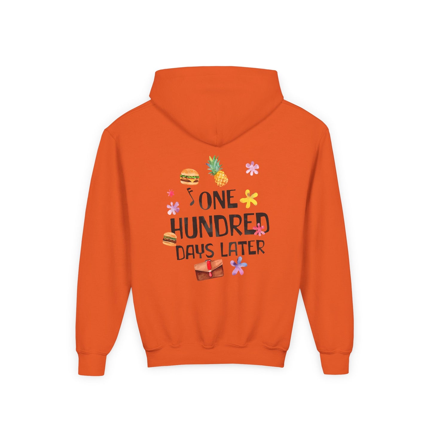 One Hundred Days Later Youth Hoodie, Fun Sweater for Kids, Cozy Gift for Birthdays, Celebrations, and Comfy Days