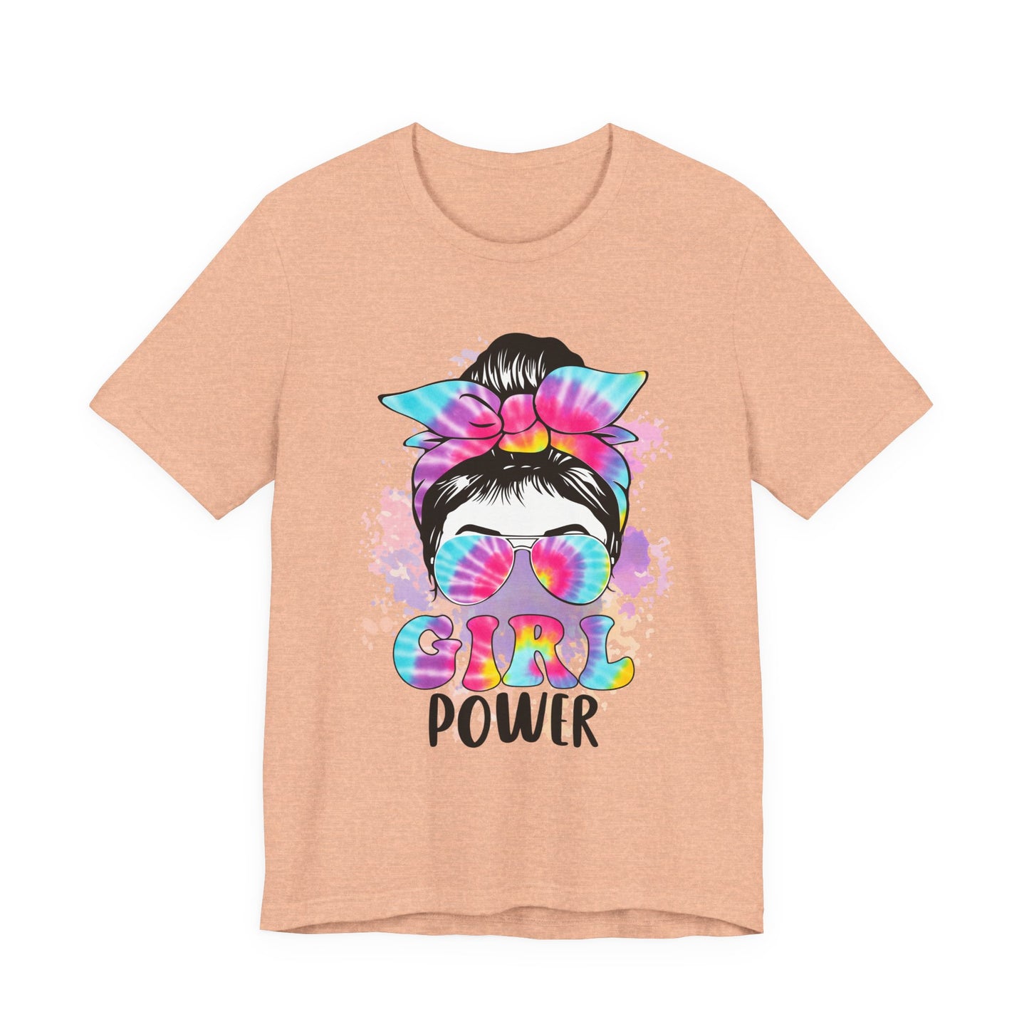 Empowering Girl Power Tee, Unisex T-Shirt for Girls, Feminist Apparel, Gift for Her, Cute Summer Top, Casual Statement Shirt Heather Peach