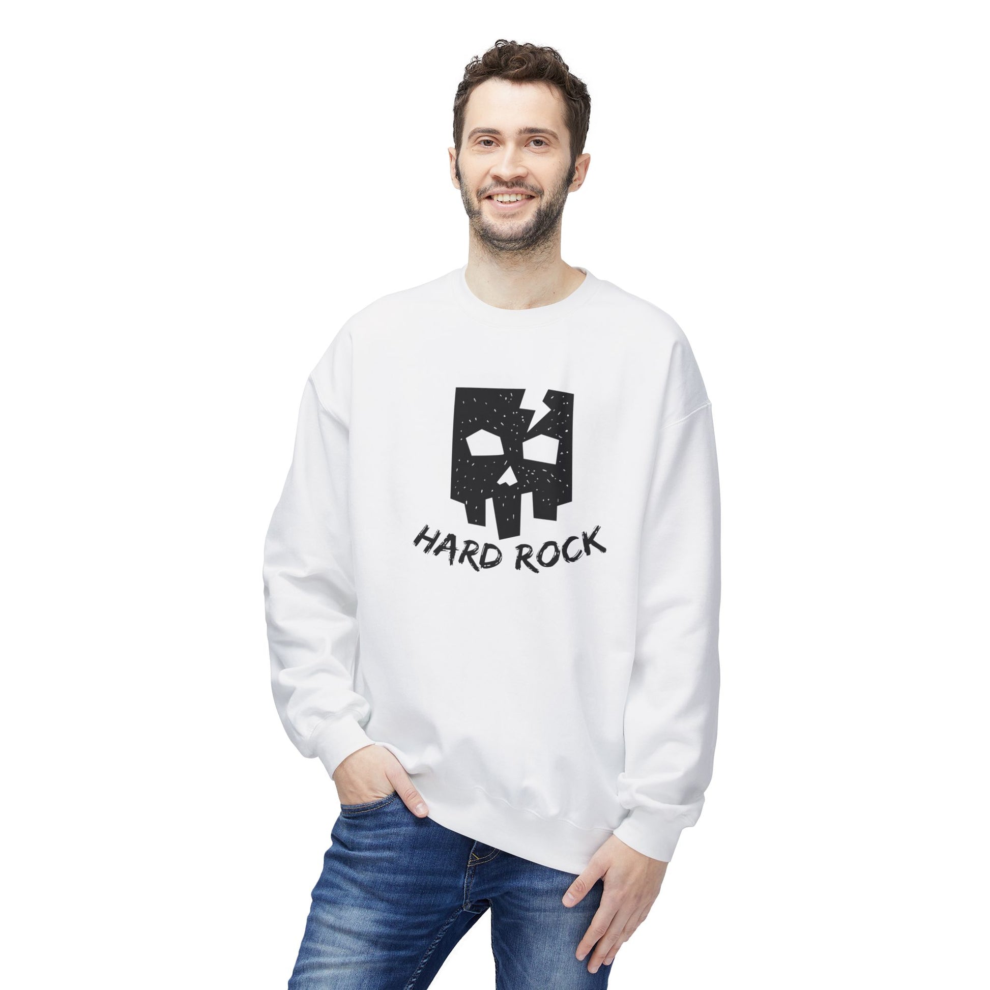 Unisex Hard Rock Sweatshirt, Cozy Music Lover Gift, Trendy Casual Wear, Perfect for Concerts, Birthday Present, Halloween Outfit