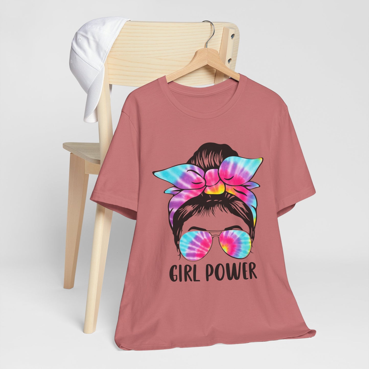 Girl Power Tie-Dye Tee, Unisex Short Sleeve Shirt, Feminist Apparel, Gift for Her, Casual Everyday Wear, Birthday Present