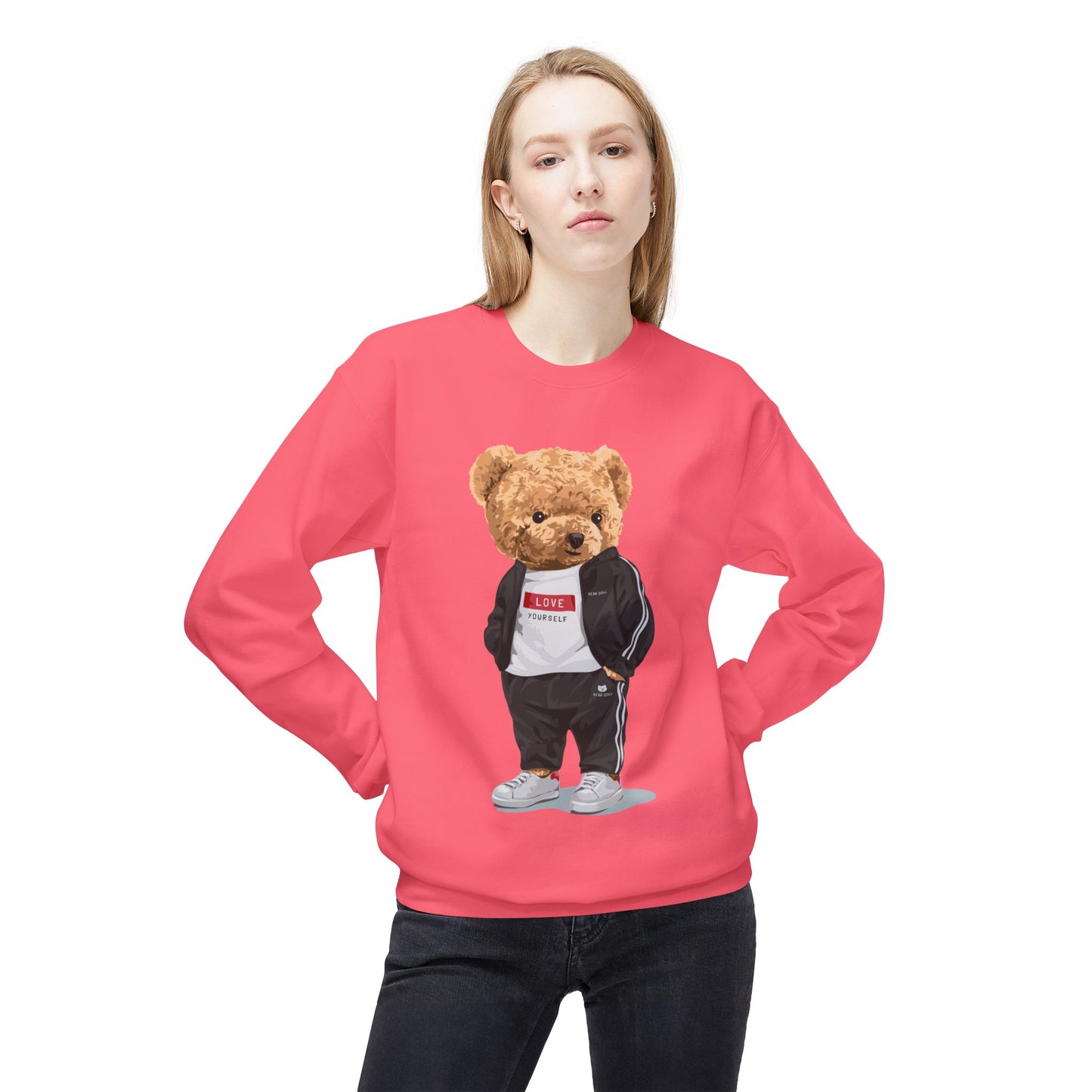 Teddy Bear Sweatshirt - Perfect for Teens, Gifts, Casual Wear, Winter Essentials, Cute Graphic Apparel