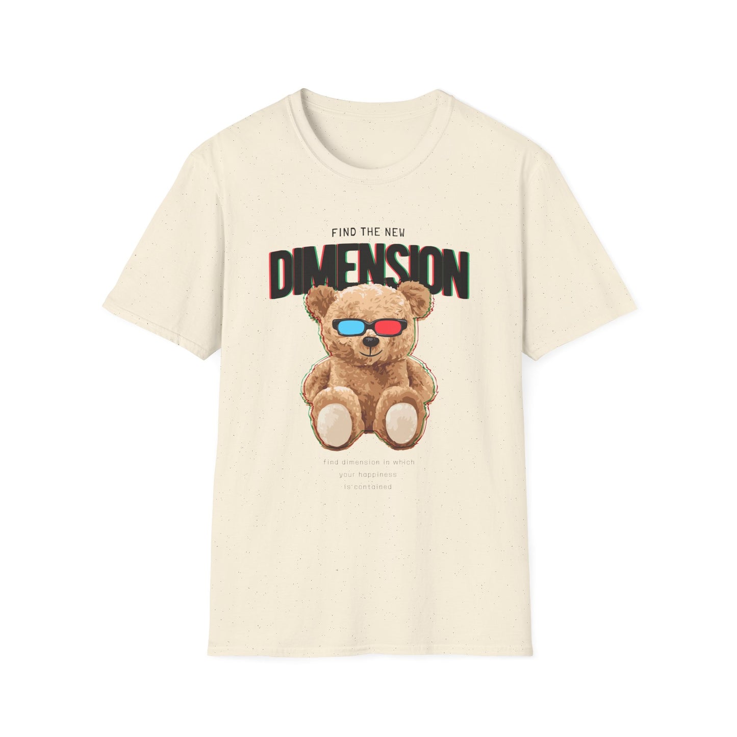 3D Teddy Bear Graphic Unisex Softstyle T-Shirt | Fun Casual Wear, Gift for Teens, Cute Outfit for Movie Night, Gift for Birthdays Natural