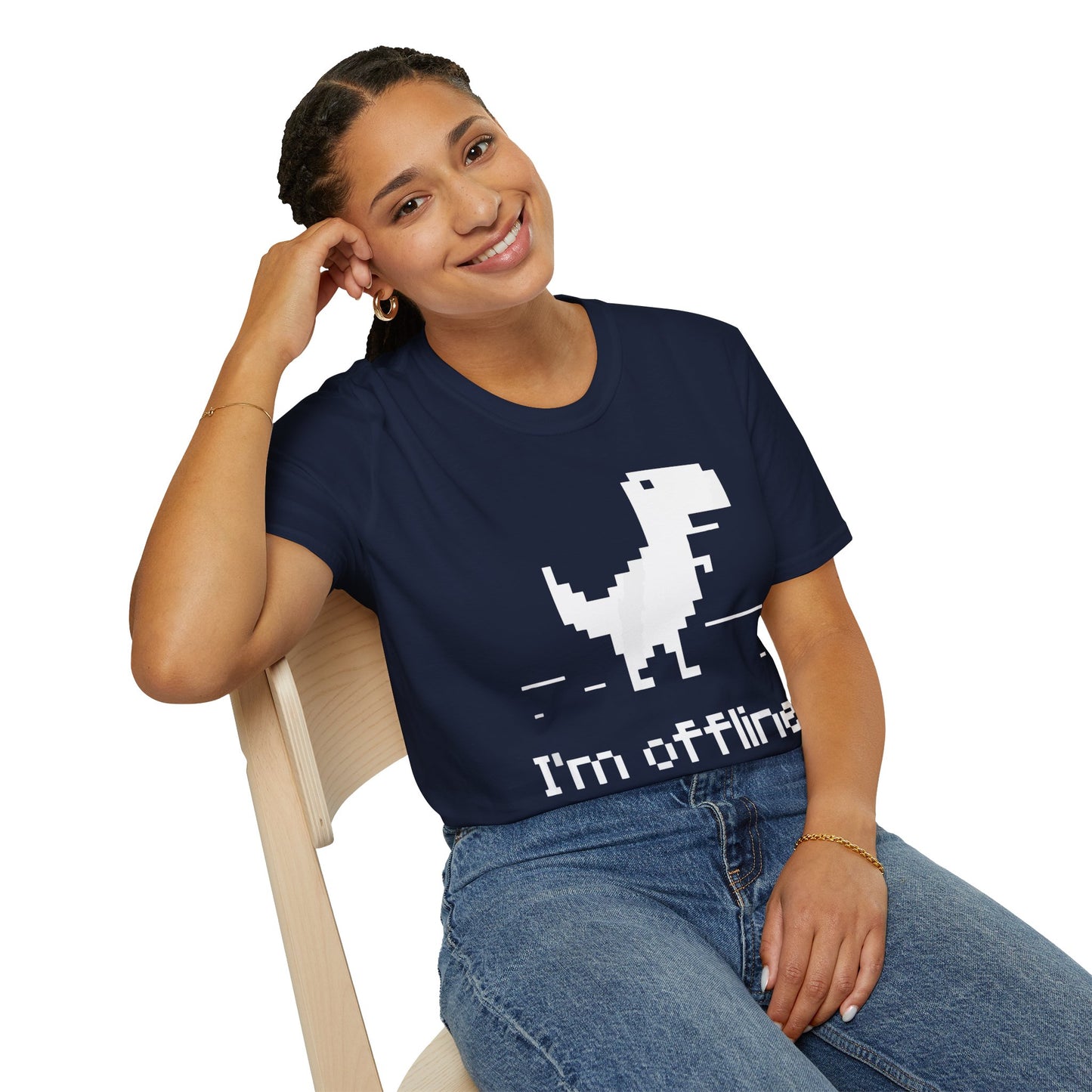 Retro Dinosaur Tee - I'm Offline T-Shirt | Perfect Gift for Gamers, Casual Wear, Retro Design, Birthday Surprise, Fun Gift
