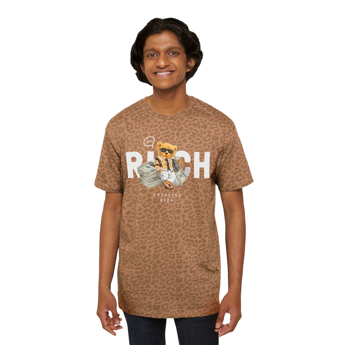 Wildly Rich - Men's Fine Jersey Tee, Unique Graphic T-Shirt for Men, Cool Animal Print Tee, Fashionable Casual Wear, Gift for Him