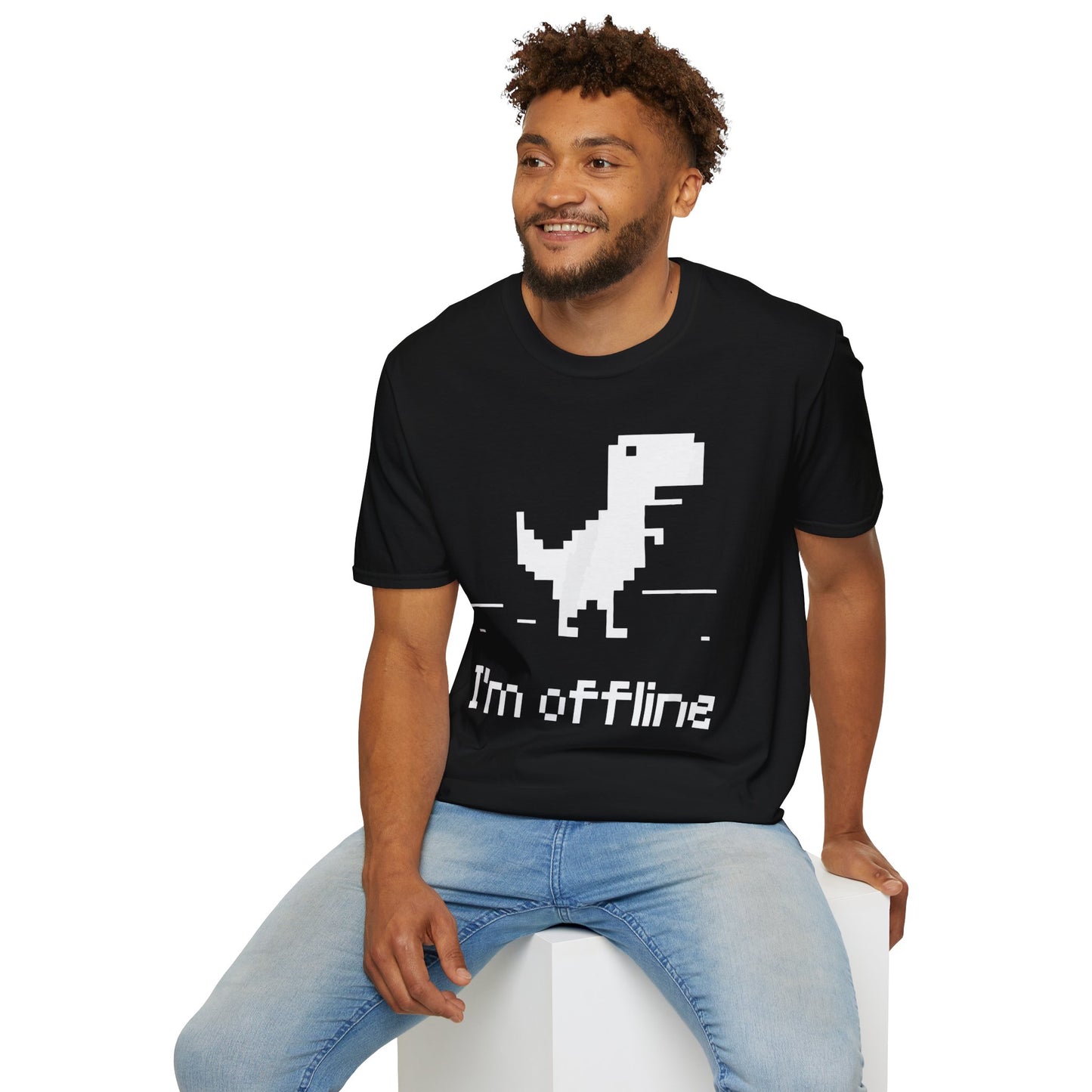 Retro Dinosaur Tee - I'm Offline T-Shirt | Perfect Gift for Gamers, Casual Wear, Retro Design, Birthday Surprise, Fun Gift