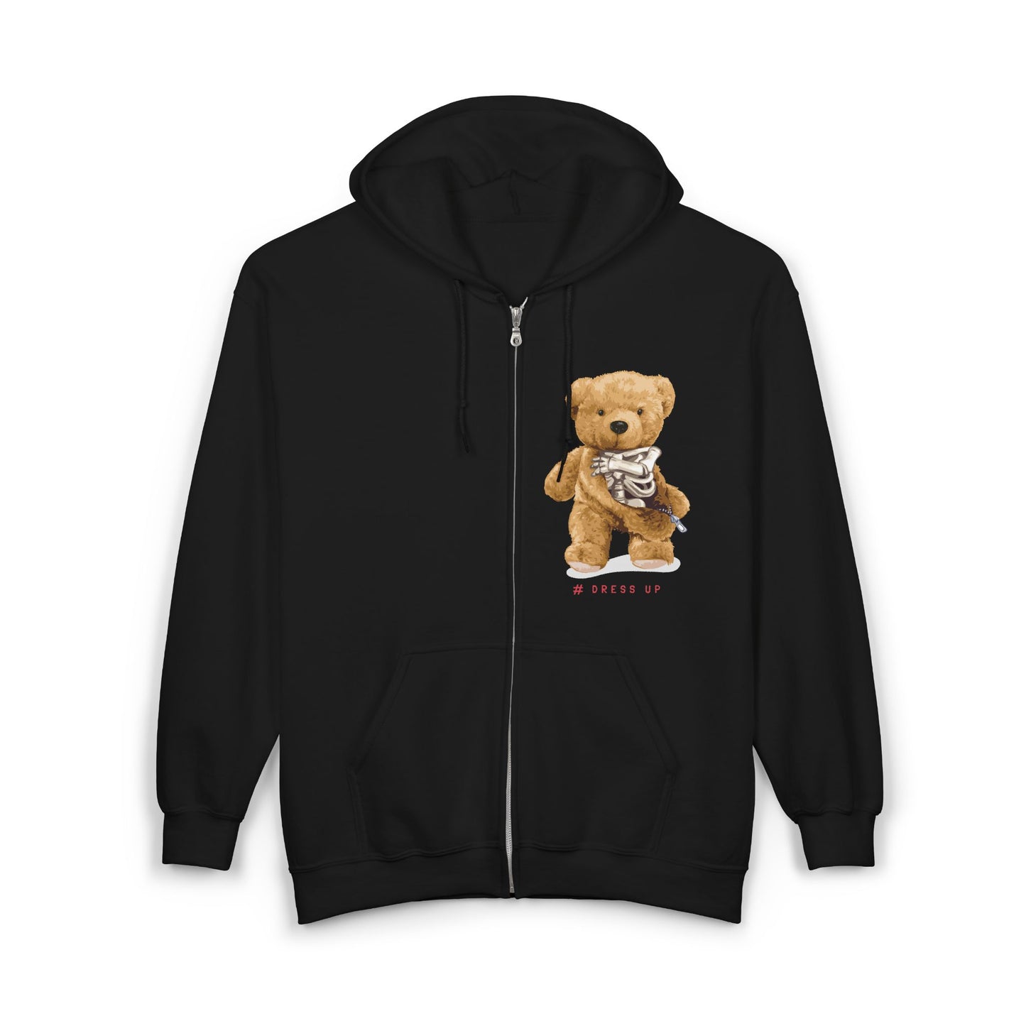 Adorable Teddy Bear Full Zip Hoodie, Cozy Sweatshirt, Cute Gift for Bear Lovers, Winter Wardrobe Essential, Perfect for Holidays