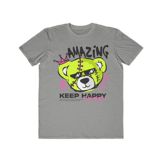 Amazing Keep Happy Urban Wear For Men, Trendy Graphic T-Shirt, Casual Wear, Gift for Him, Fun Summer Apparel Heather Grey