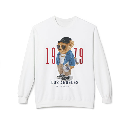 Vintage Los Angeles Bear Sweatshirt, Cozy Crewneck, Unisex Fleece Top, 1979 Style, Perfect for Casual Outfits, Gift for Bears Lovers White