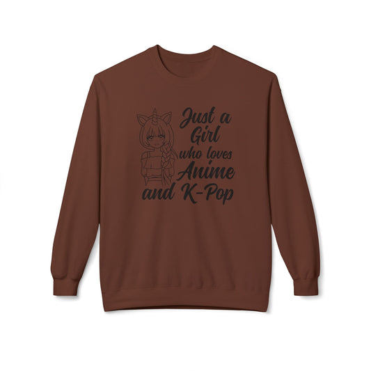 Anime & K-Pop Crewneck Sweatshirt, Cozy Gift for Fans, Cute Fashion for Anime Lovers, Perfect for Casual Outfits, Birthday & Holiday Gift Cocoa