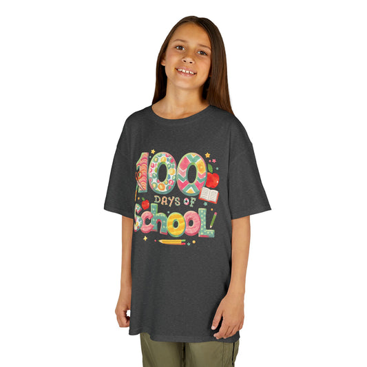 Kids School Celebration Tee - 100 Days of School, Class Shirt, Back to School Outfit, Fun Teacher Gift, Kids Education Apparel Dark Heather