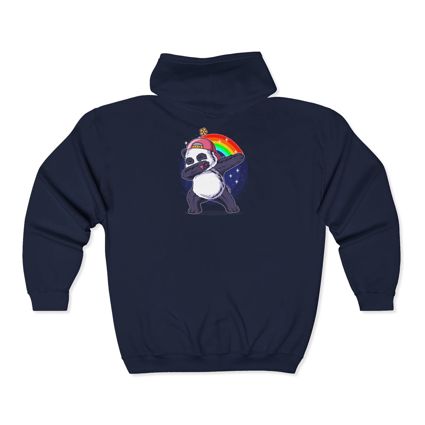 Panda Dabbing Rainbow Zip Hoodie
