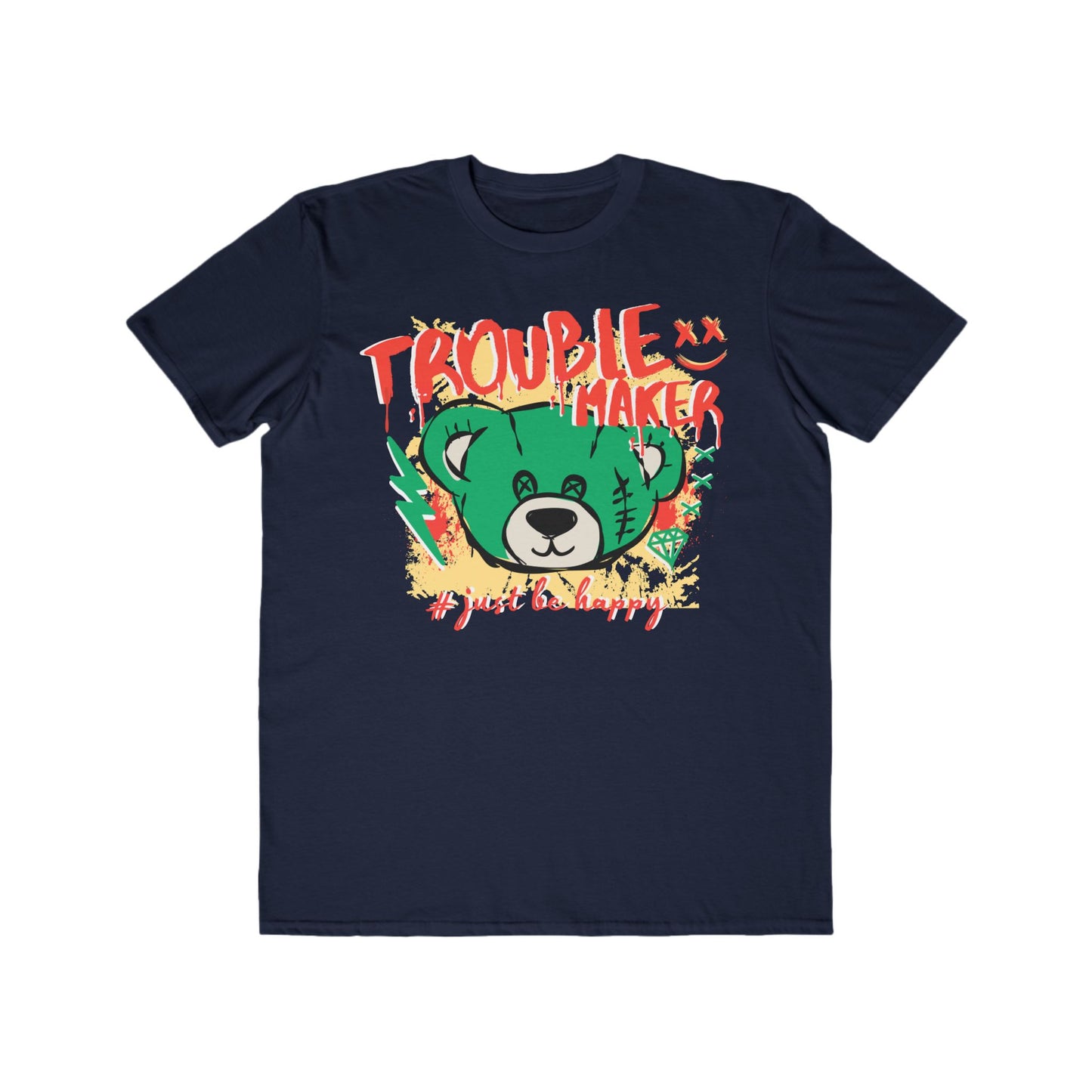 Urban Wear For Men - Trouble Maker Bear, Fun Casual Wear, Gift for Him, Trendy Fashion T-Shirt, Unique Summer Outfit Navy