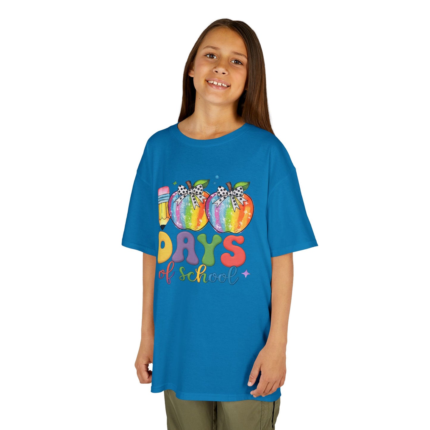 Colorful 100 Days of School Kids Tee, Fun T-Shirt, Back to School, Teacher Gift, Rainbow Design, Kid's Clothing