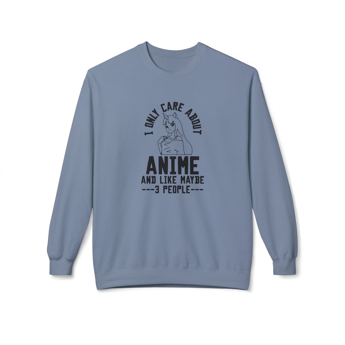 Anime Lover Crewneck Sweatshirt - Perfect for Gift, Casual Wear, Cosplay, Anime Events, Pop Culture Enthusiasts Stone Blue