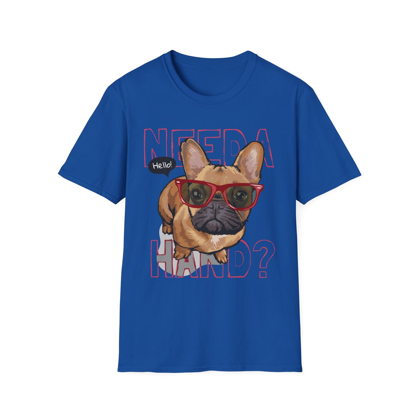 Funny Dog T-Shirt – Need a Hand? Unisex Softstyle Tee, Gift for Dog Lovers, Cute Pet Apparel, Casual Wear, Animal Lover Shirt Royal