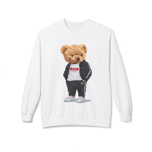Teddy Bear Sweatshirt - Perfect for Teens, Gifts, Casual Wear, Winter Essentials, Cute Graphic Apparel White
