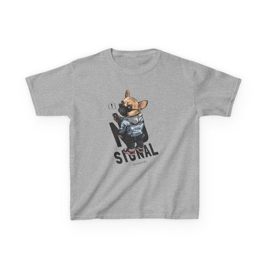 Kids Graphic Tee with Playful Dog Design, Casual Kids Tee, Pet Lovers Shirt, Fun Gift for Boys and Girls, Birthday Celebration Clothing Sport Grey