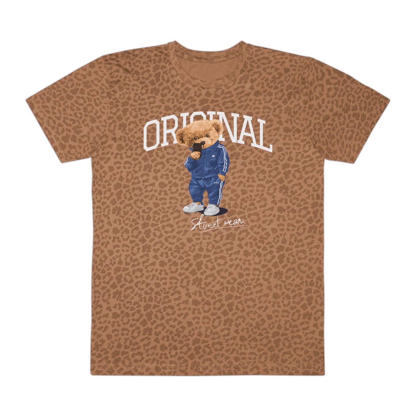 Men's Streetwear Tee with Original Graphic, Trendy Fashion Shirt for Men, Casual Outing Apparel, Unique Gift for Him, Everyday Style Tee Brown Leopard