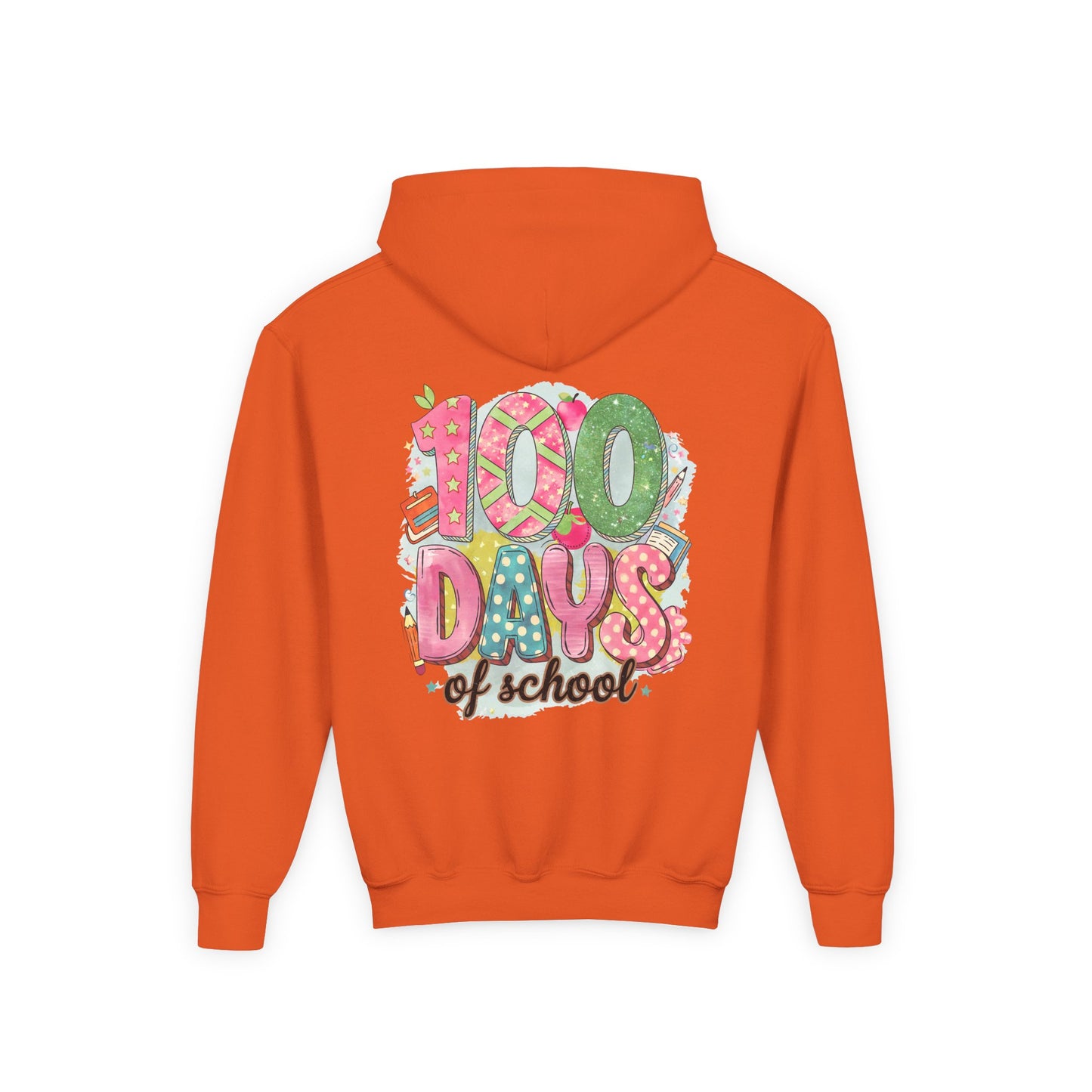 Youth 100 Days of School Hoodie, Fun School Spirit Wear, Kids Sweatshirt for Celebrations, Great for Classroom Parties, Cute Gift Idea