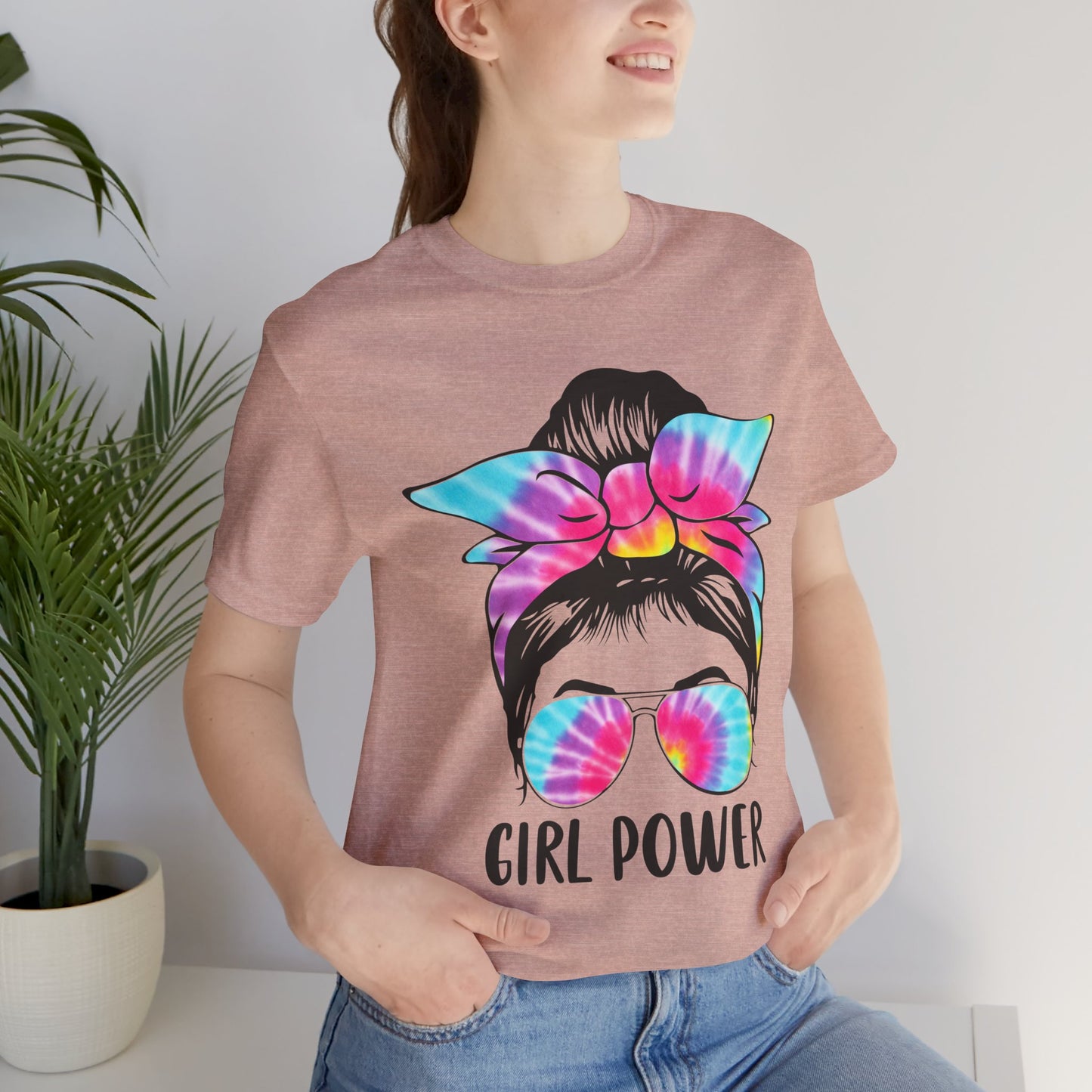 Girl Power Tie-Dye Tee, Unisex Short Sleeve Shirt, Feminist Apparel, Gift for Her, Casual Everyday Wear, Birthday Present