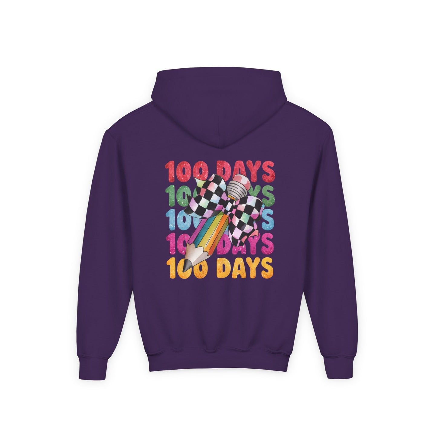 Colorful 100 Days Hoodie for Kids, Fun Sweatshirt for School Celebrations, Youth Fashion, Unique Gift for Students, Cozy Everyday Wear