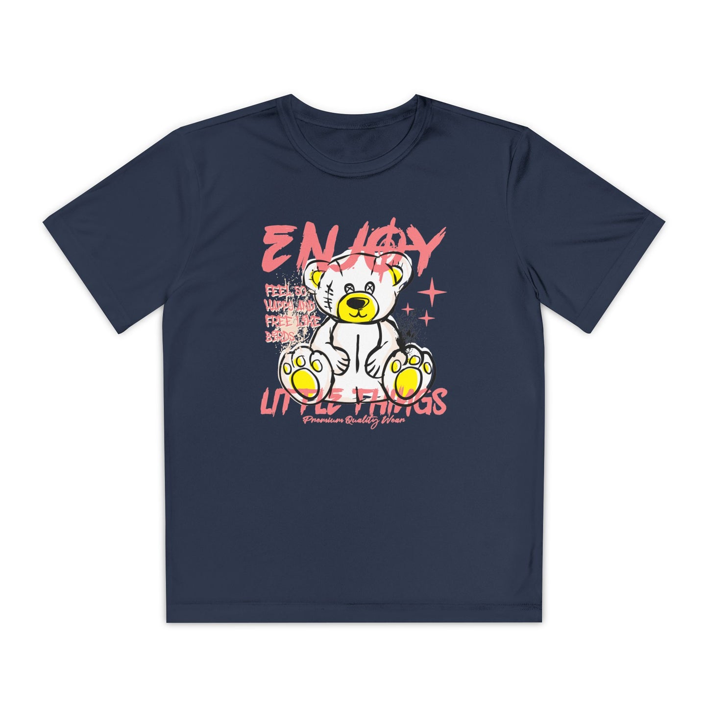 Youth Graphic Tee - 'Energy' Bear Design | Fun, Trendy T-Shirt for Kids, Birthday Gift, Everyday Wear, Cool Summer Style True Navy