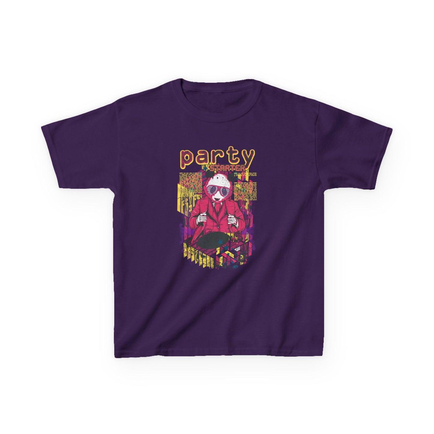Vibrant Kids Party Tee, Fun Kids T-Shirt, Summer Party Shirt, Birthday Gift Idea, Cool Graphic Tee, Youth Apparel Purple