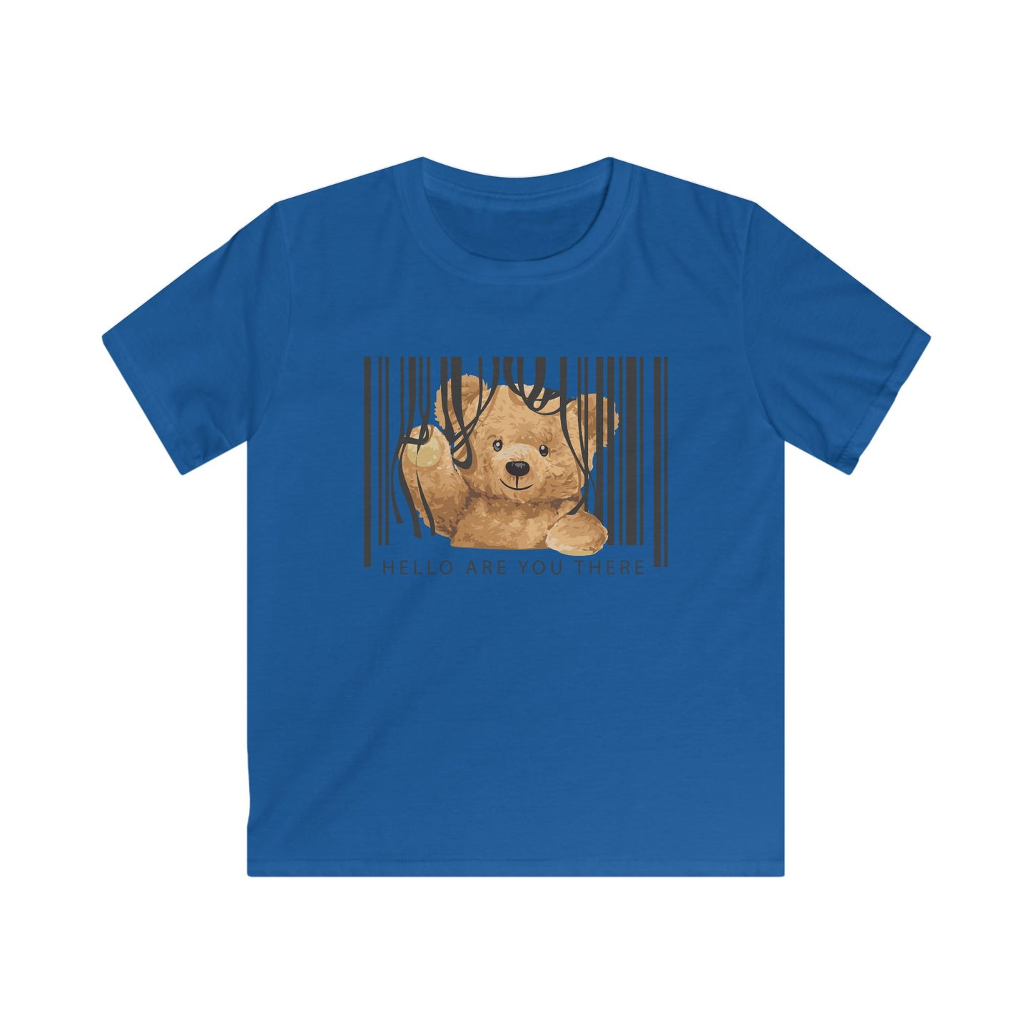 Cute Kids Tee with Bear Design - 'Hello Are You There?' Graphic, Childrens T-Shirt, Animal Lover Gift, Fun Casual Wear, Birthday Present Royal
