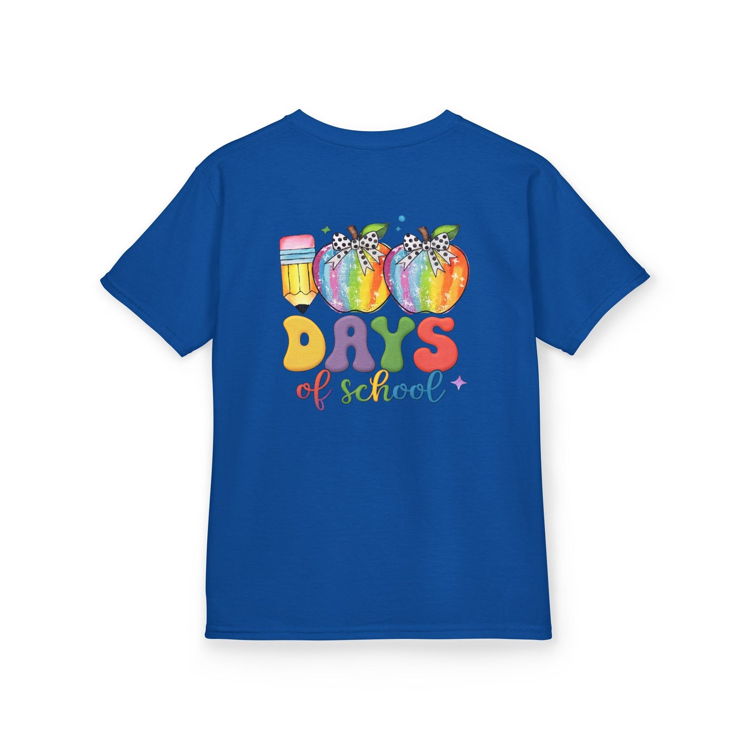 Colorful 100 Days of School Kids Tee, Fun T-Shirt, Back to School, Teacher Gift, Rainbow Design, Kid's Clothing