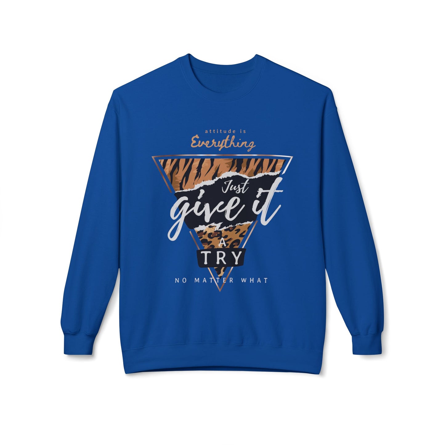 Motivational Crewneck Sweatshirt, Cozy Fleece Top, Inspirational Gift, Chill Vibes, Unisex Apparel, Perfect for Every Occasion Royal