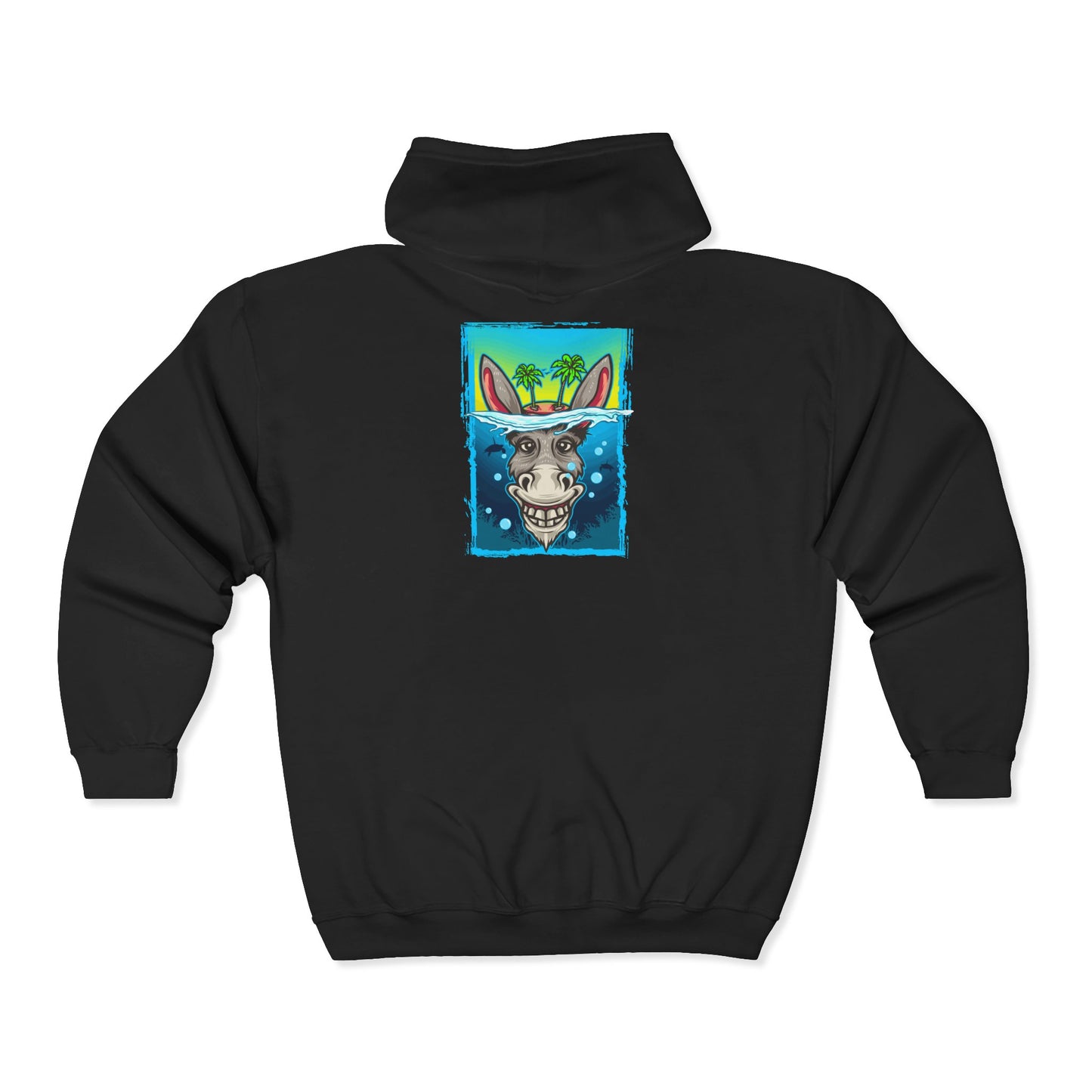 Funny Donkey Island Head Hoodie | Soft & Comfy Tropical Zip-Up