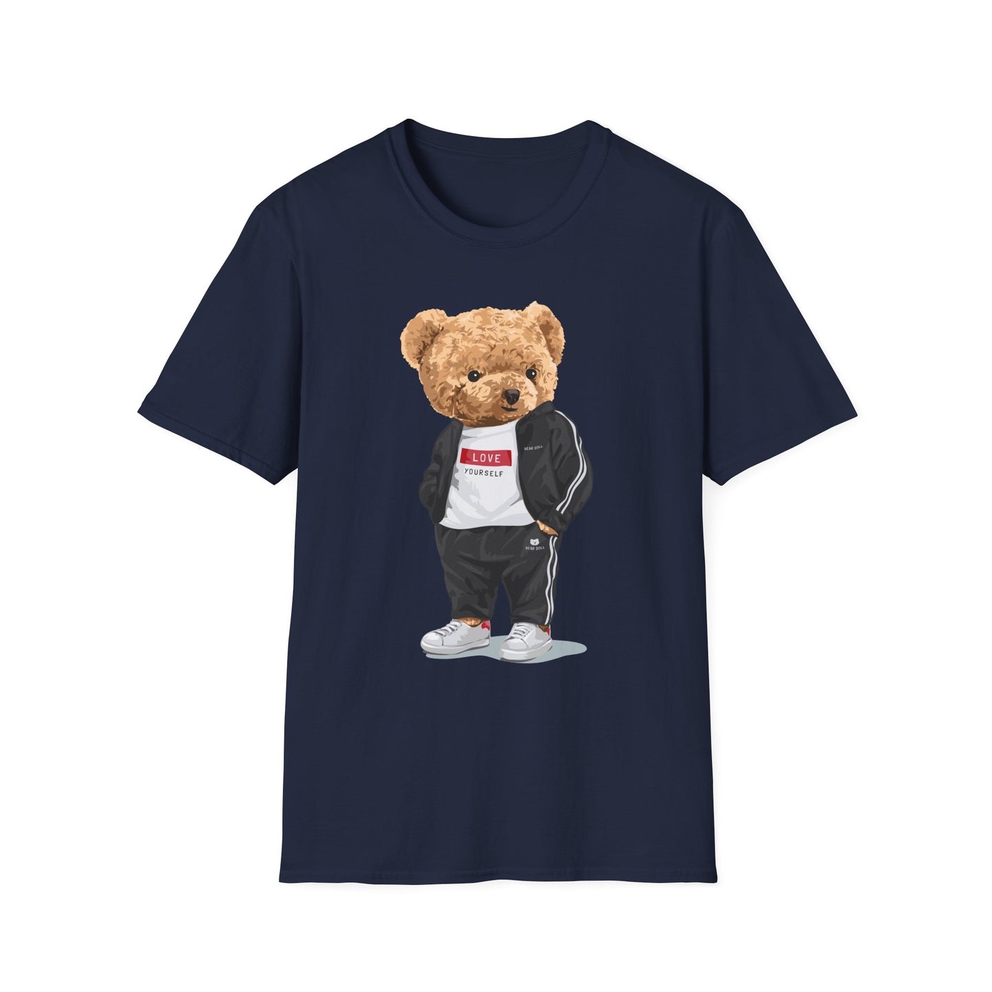 Casual Graphic Tee: Trendy Bear Design, Fun Unisex T-Shirt, Perfect for Gifts, Casual Wear, Everyday Style Navy